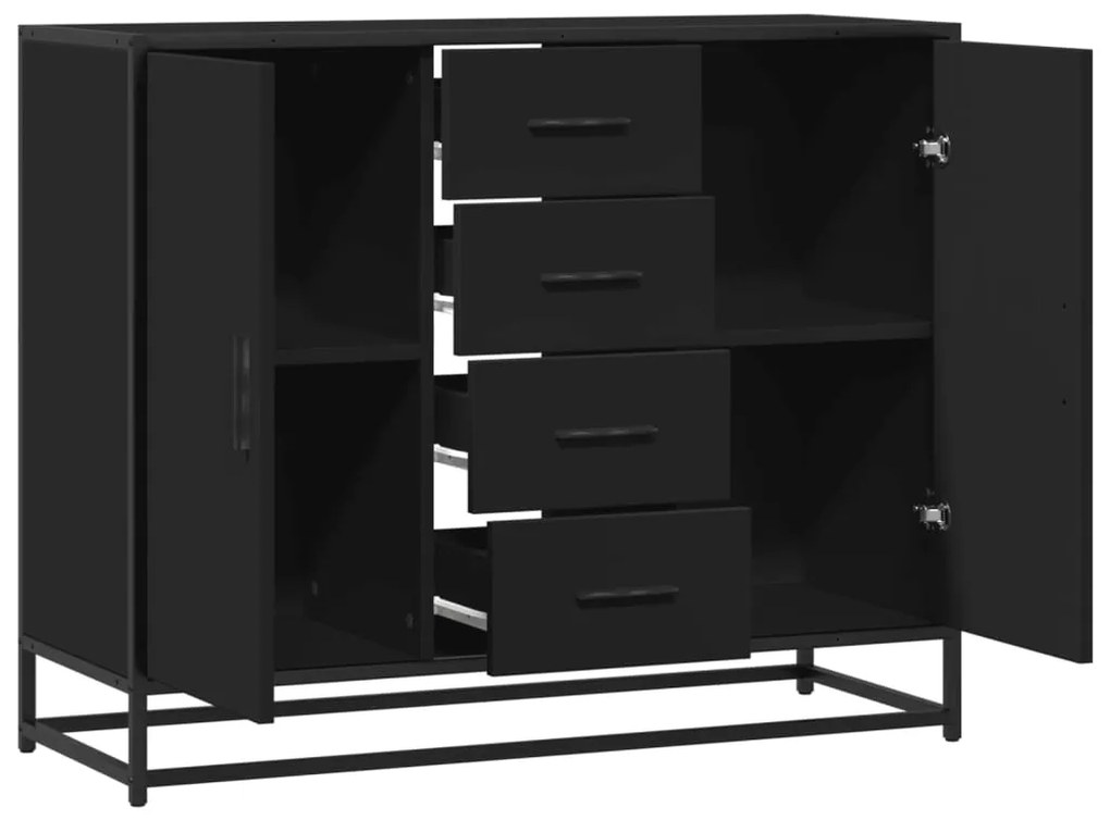 Aparador 92x35x76 cm derivados de madeira preto