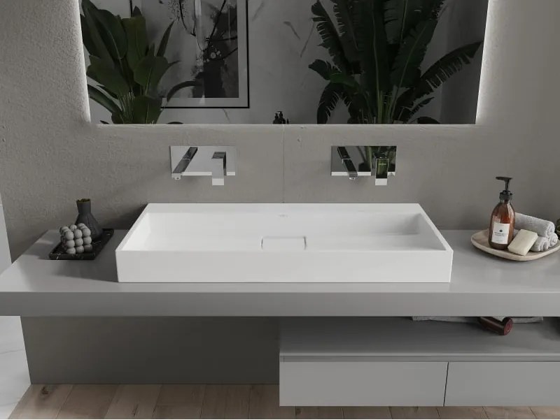 Mexen Ava lavatório de bancada de aglomerado B/O 100 x 46 cm, branco - 23011000