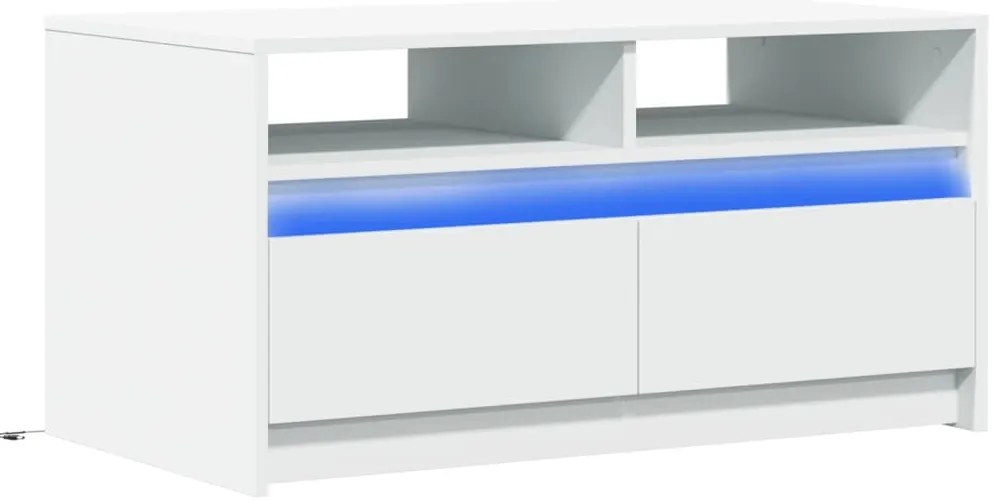 Mesa de centro com luzes LED derivados de madeira branco