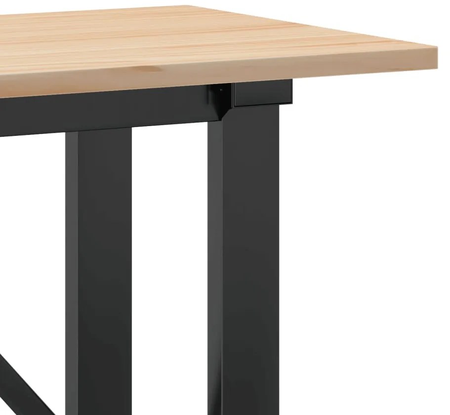 Mesa de centro estrutura em O 160x40x45cm pinho e aço
