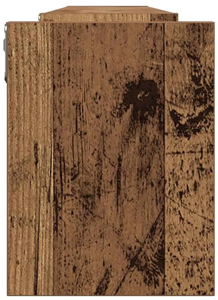 Estantes parede 2 pcs 100x15x20 cm deriv. madeira madeira velha
