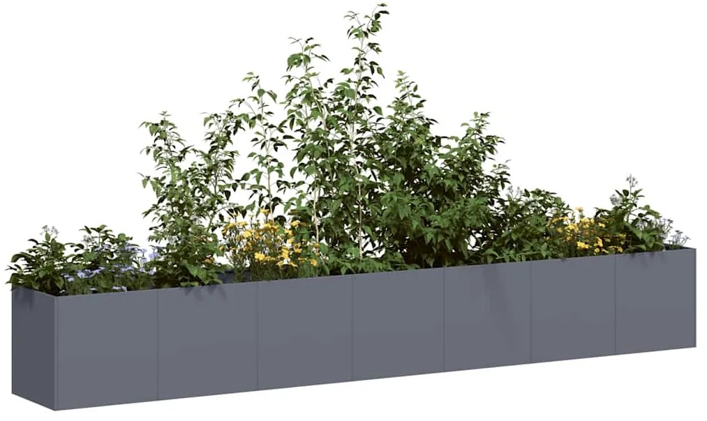 vidaXL Vaso floreira 280x40x40 cm aço laminado a frio antracite
