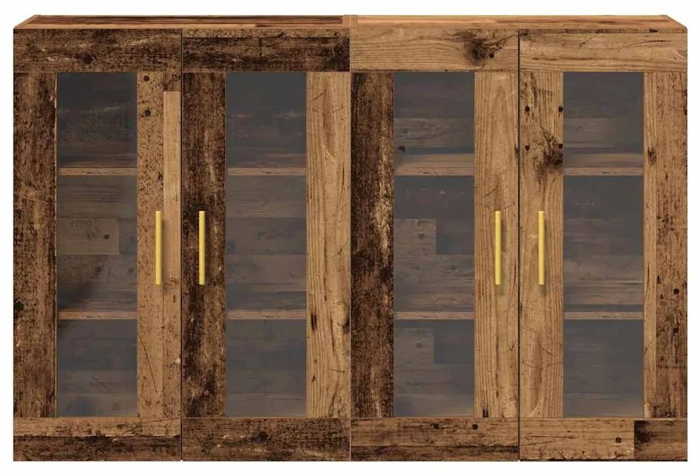 Armários de Parede 2 Peças em Madeira Velha 69,5 x 34 x 90 cm - Madeir