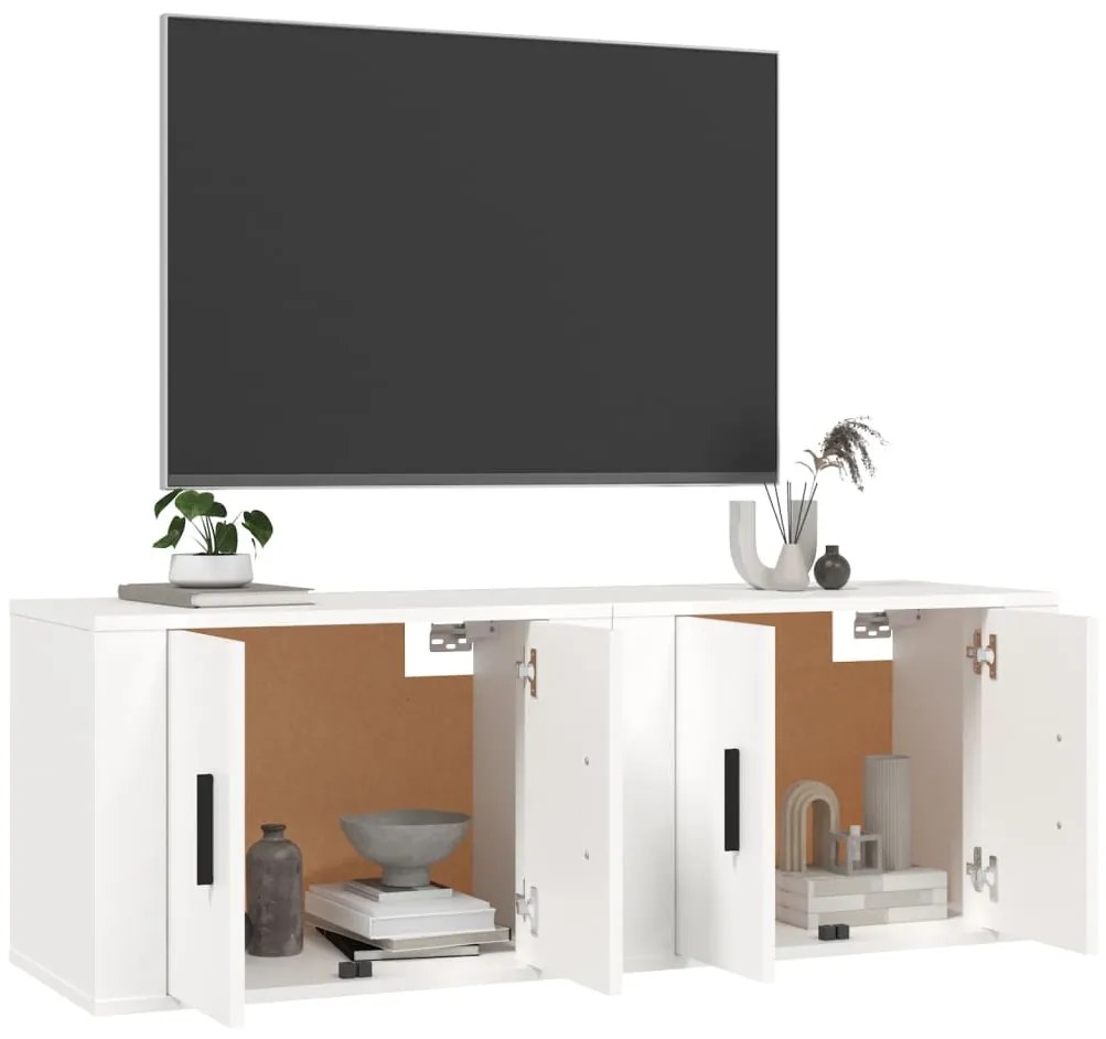 Móveis de TV para parede 2 pcs 57x34,5x40 cm branco