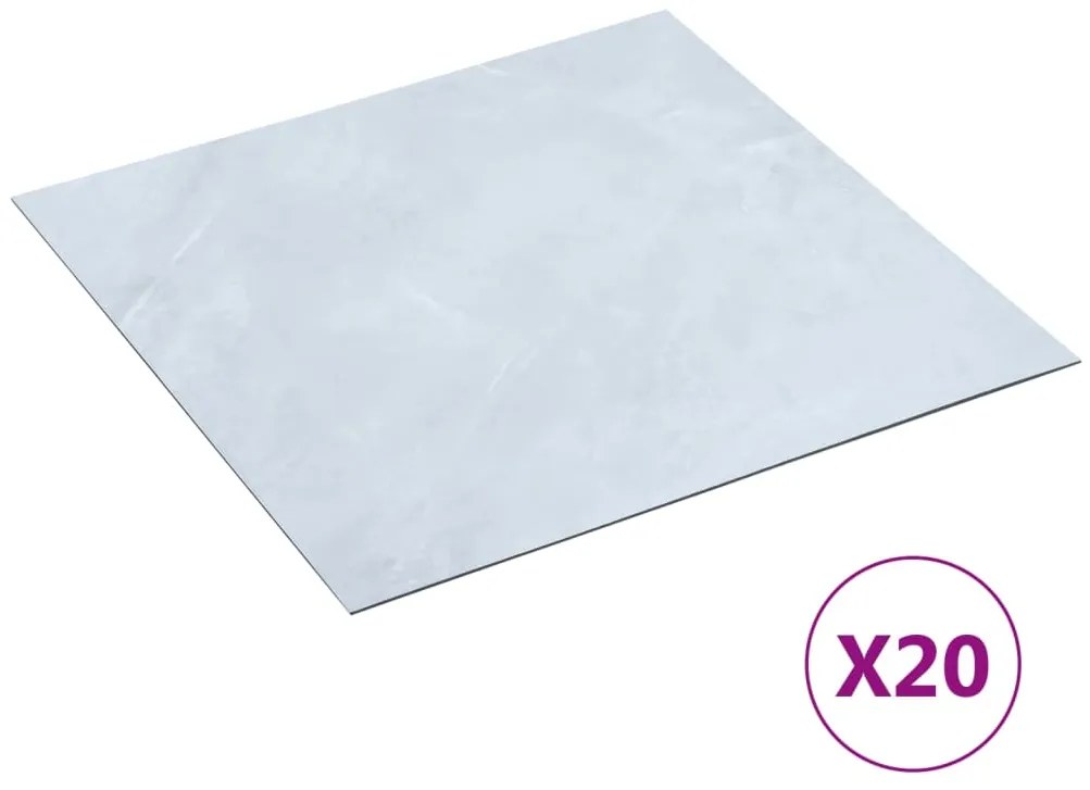 vidaXL Tábuas de soalho autoadesivas 20 pcs 1,86 m² PVC mármore branco
