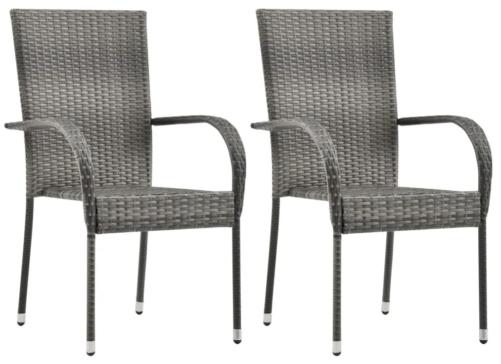 3 pcs conjunto de jantar para jardim cinzento