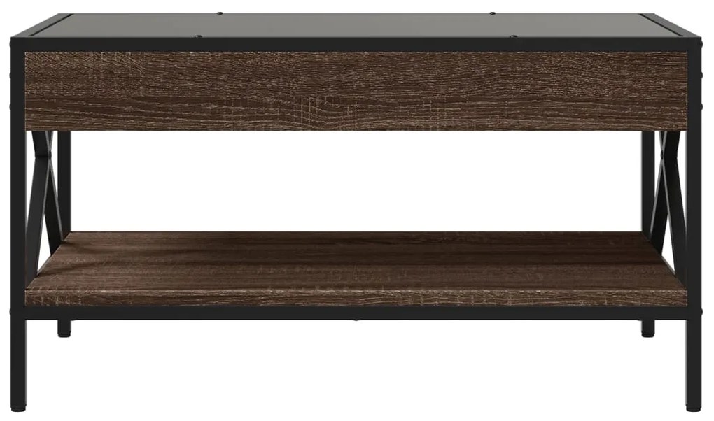 Mesa de centro luzes LED Infinity 70x50x38 cm carvalho castanho