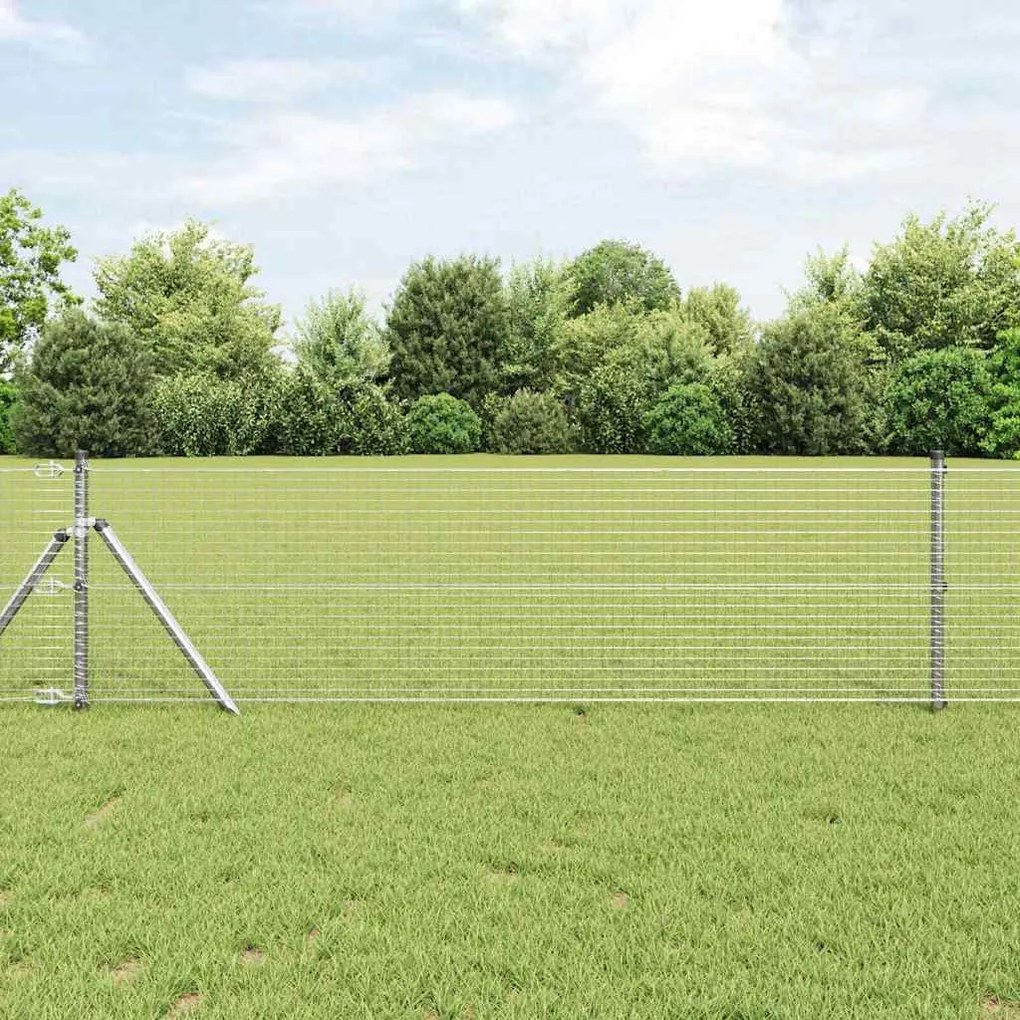 vidaXL Cerca de Arame Soldado 0,6 x 25 m em Aço Galvanizado