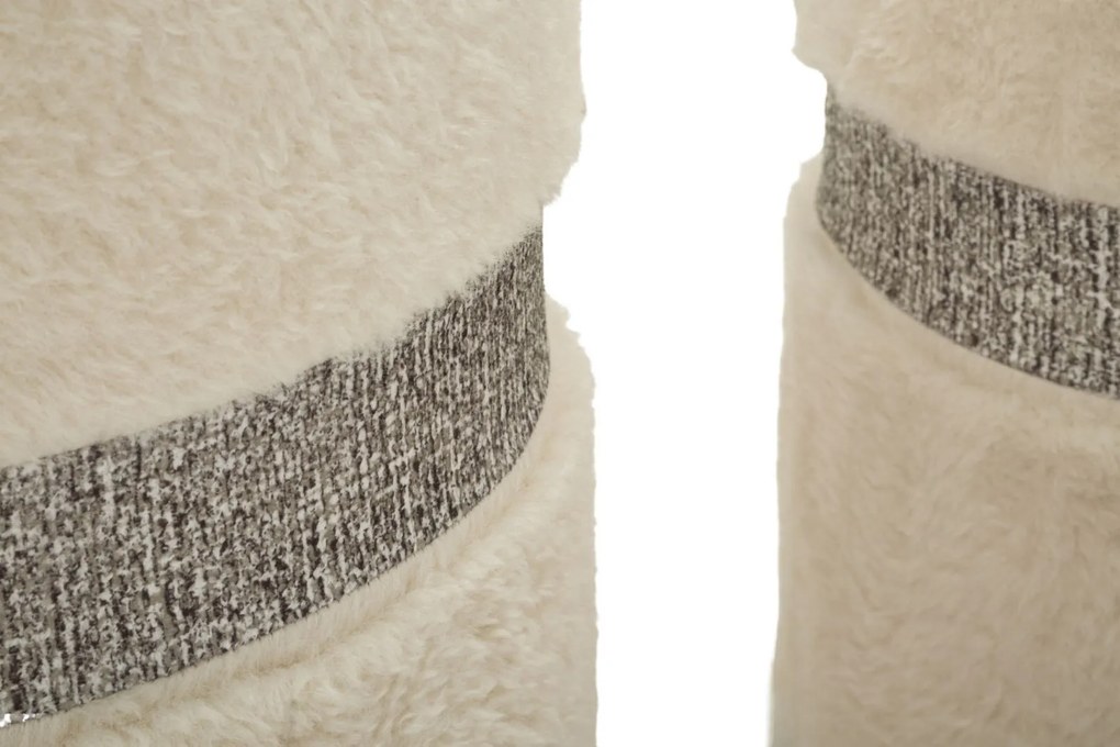 PUFE COM ARMAZENAMENTO 2 PEÇAS SAINT-MORITZ Ø 40X47-32X38 CM CREME