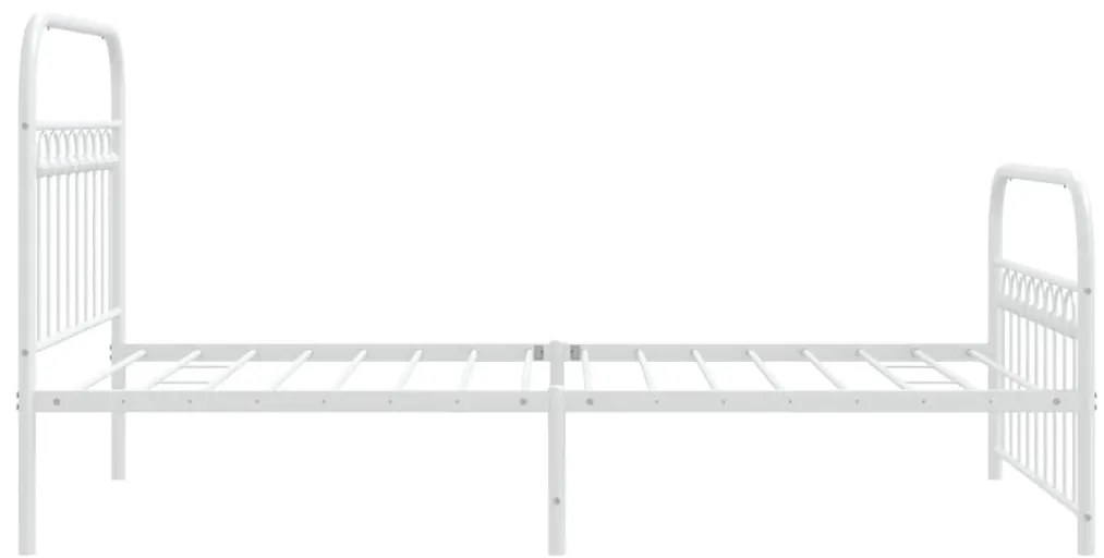 Estrutura de cama com cabeceira e pés 100x190 cm metal branco
