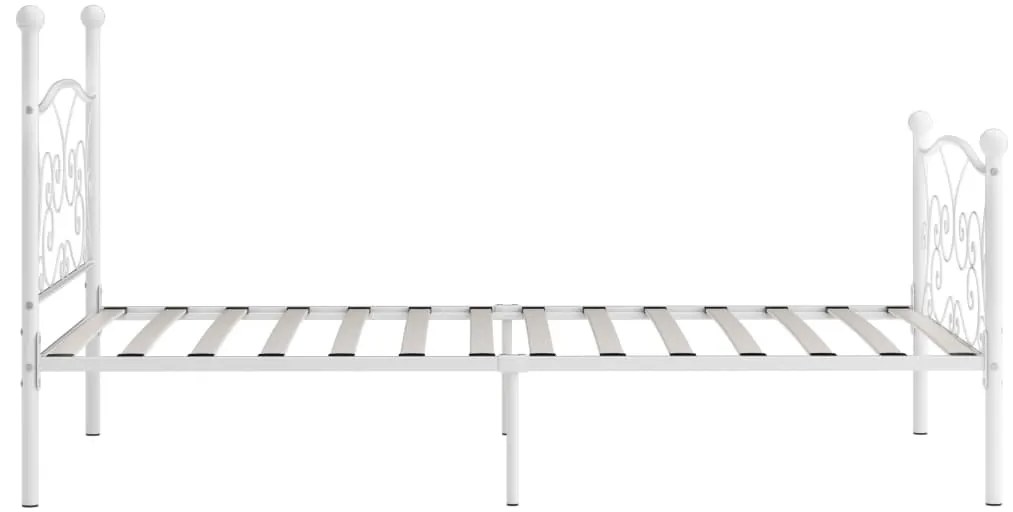 Estrutura de cama com estrado de ripas 90x200 cm metal branco