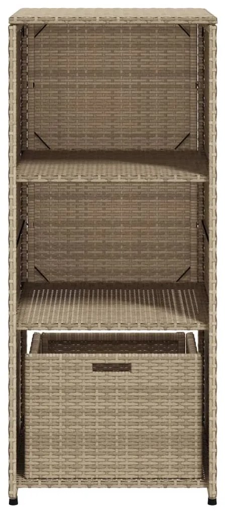 Armário de arrumação para jardim 50x55x115 cm vime PE bege