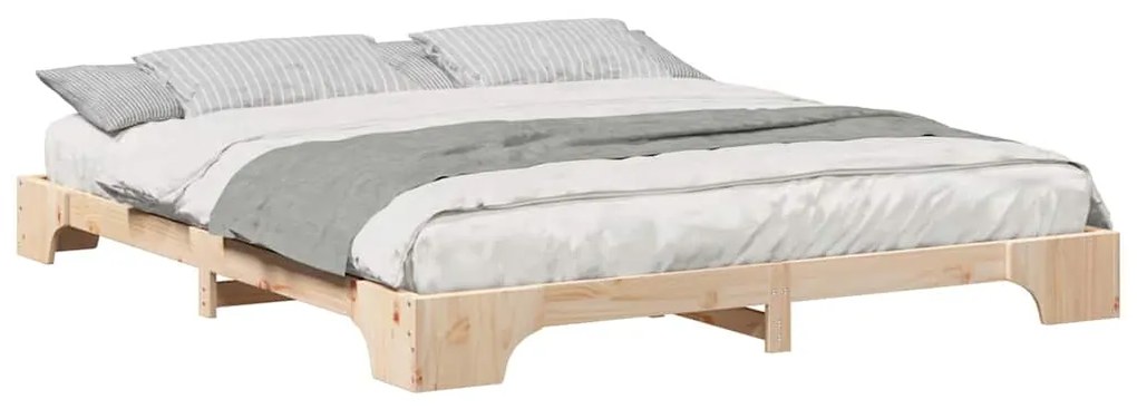 Estrutura de cama de chão Castanho 180 x 220 cm