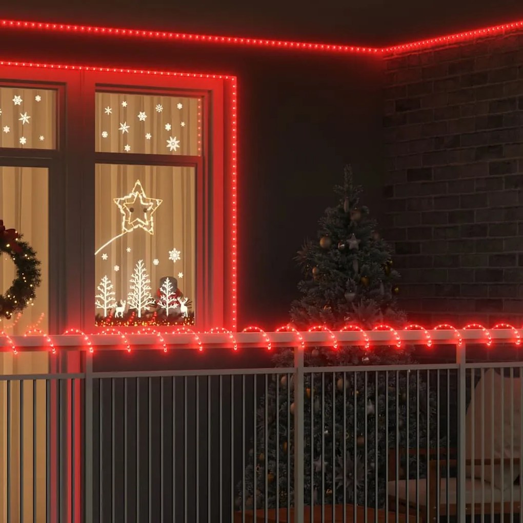 vidaXL Luz de Corda com 240 LEDs Vermelho 10 m PVC