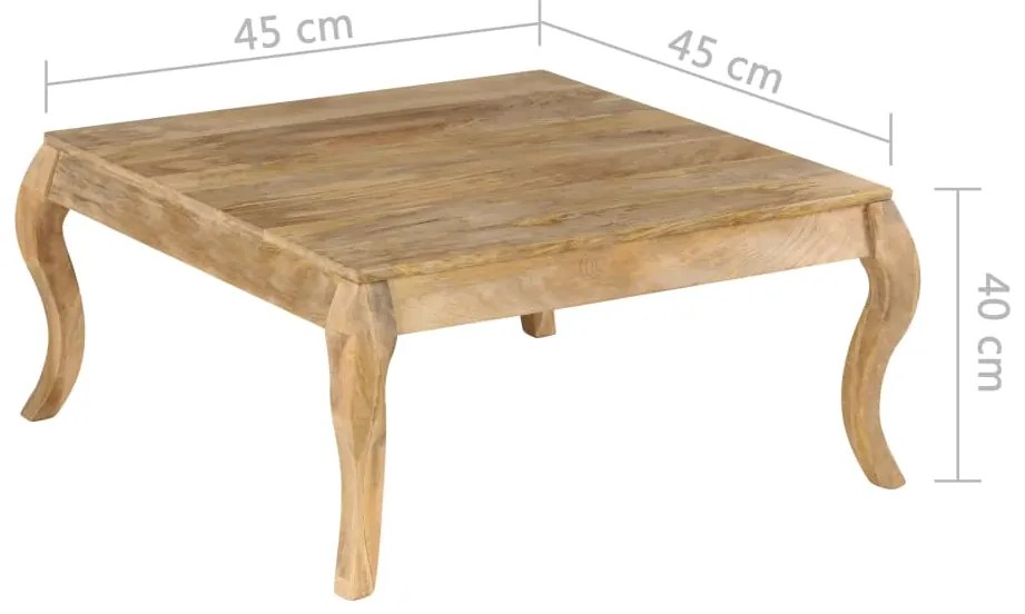 Mesa de apoio 45x45x40 cm madeira de mangueira maciça