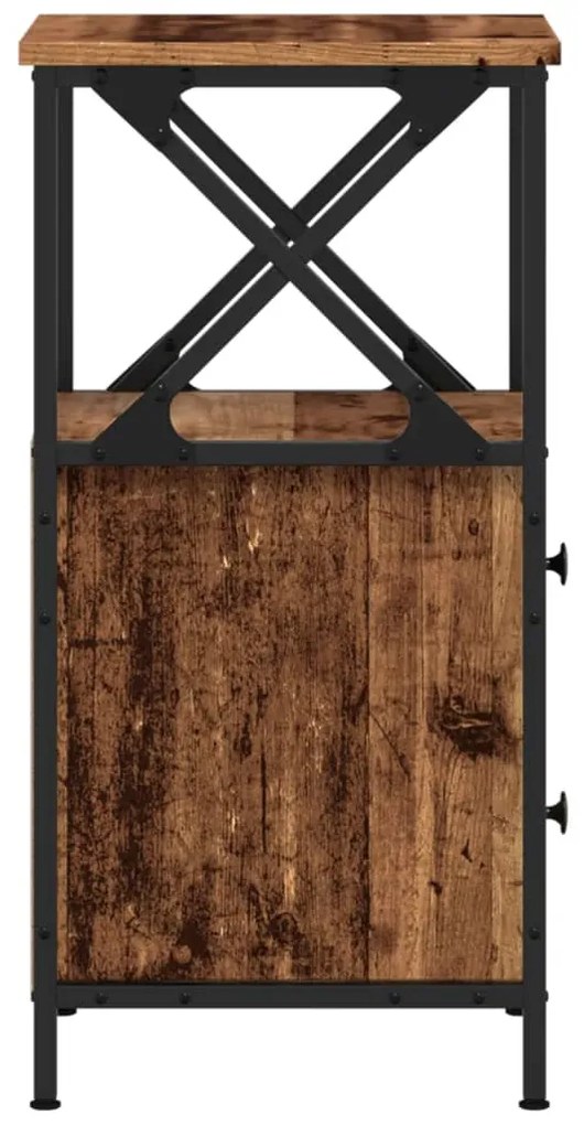 Mesa de cabeceira 34x35,5x70 cm derivados de madeira preto