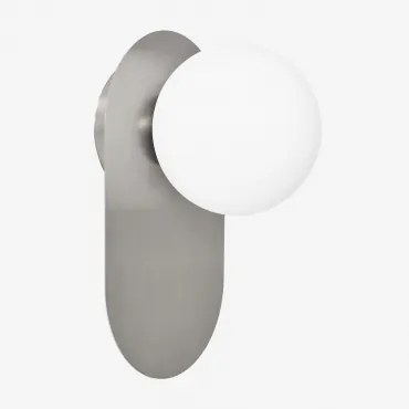 Aplique De Parede Para Banheiro Em Aço Inoxidável E Vidro Nacariel Cinza Cromado & ↑25 Cm - Sklum