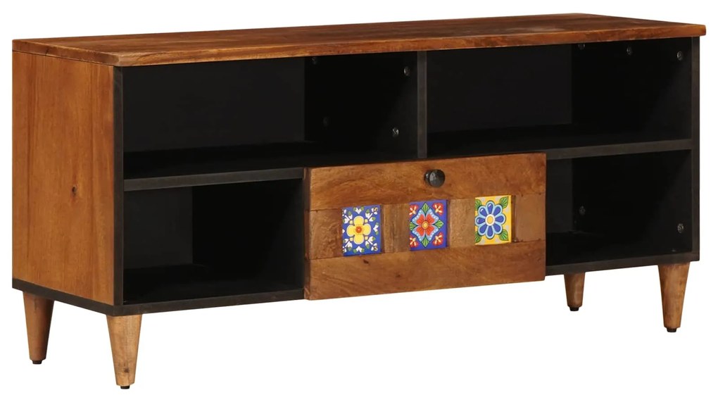 vidaXL Gabinete para TV com gaveta Nogueira 100 x 33 x 46 cm