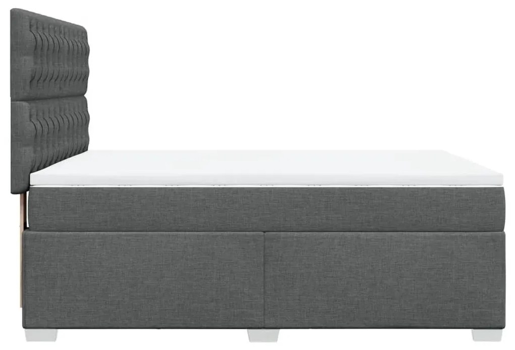 Cama com molas/colchão 140x200 cm tecido cinzento-escuro