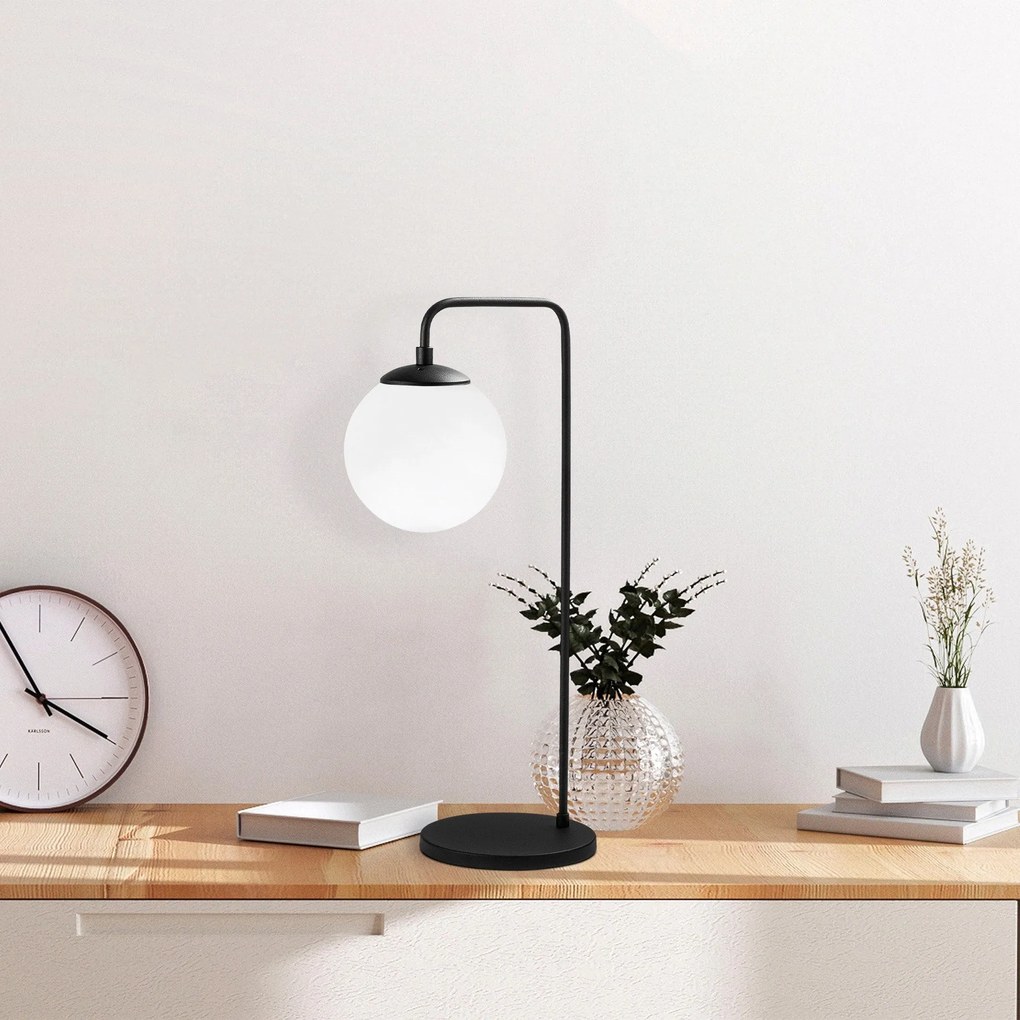 Candeeiro de Mesa Viran – Preto e Branco – 17 x 25 x 55 cm
