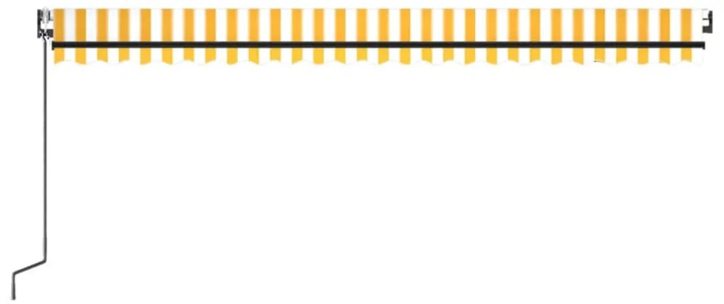 Toldo retrátil automático 500x300 cm amarelo e branco