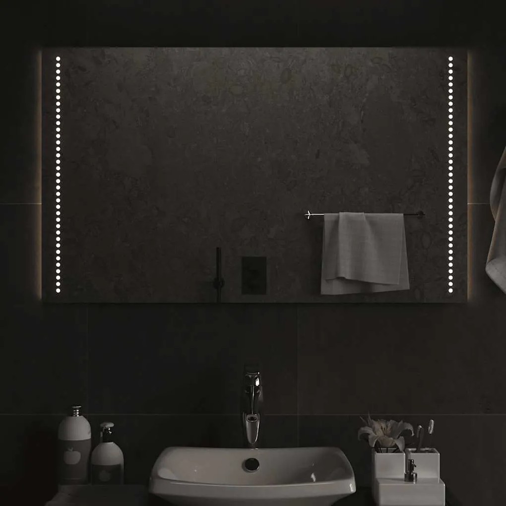 vidaXL Espelho de casa de banho com luzes LED 100x60 cm