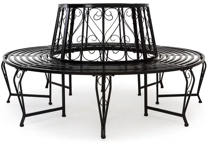 Banco Jardim de árvore Bree Metal Ø160cm Preto