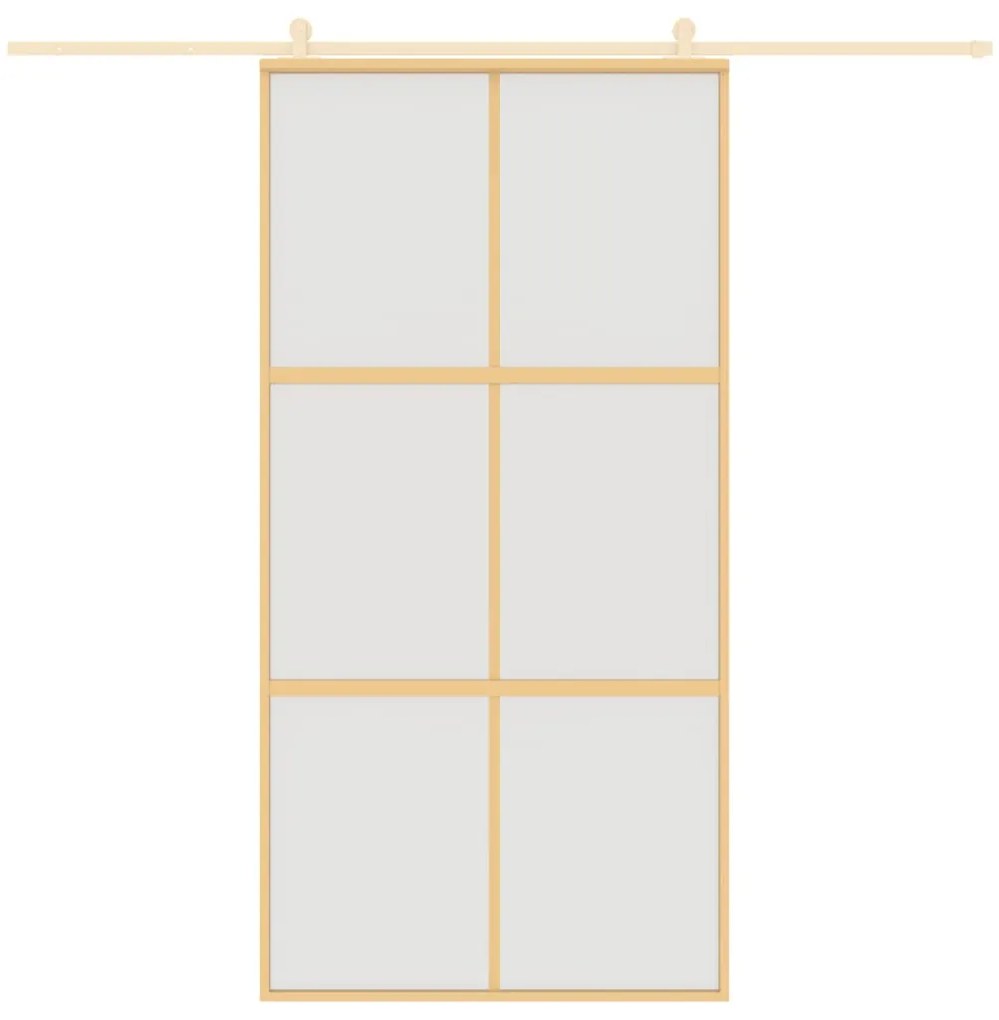 Porta deslizante 102,5x205 cm vidro ESG fosco/alumínio dourado