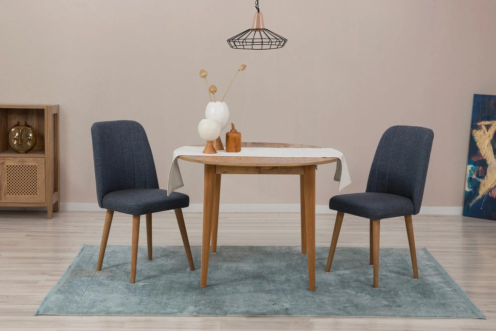 Conjunto de Mesa de Jantar Extensível Vina – Pinho Atlântico Azul Mari