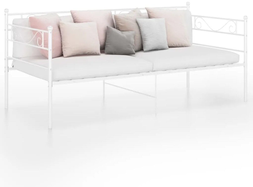 vidaXL Sofá-cama 90x200 cm metal branco