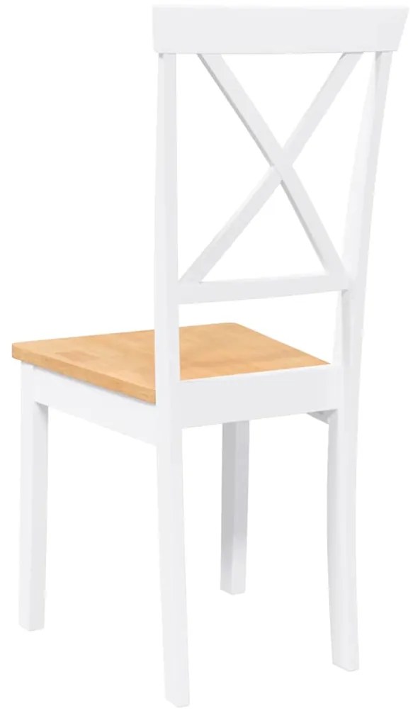 Cadeiras de jantar 2 pcs madeira de seringueira maciça branco