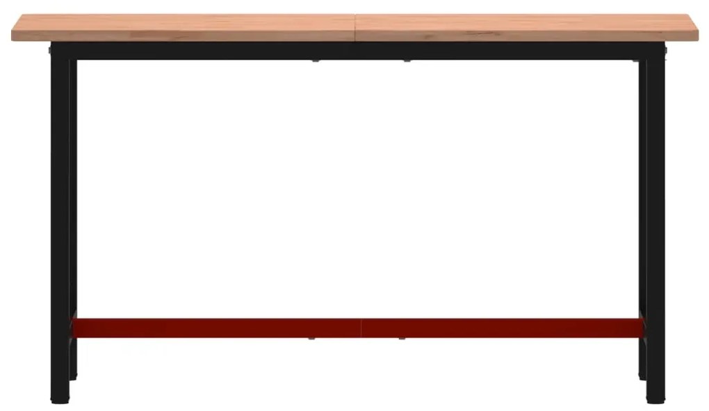Bancada de trabalho 150x55x81,5 cm madeira de faia maciça/metal