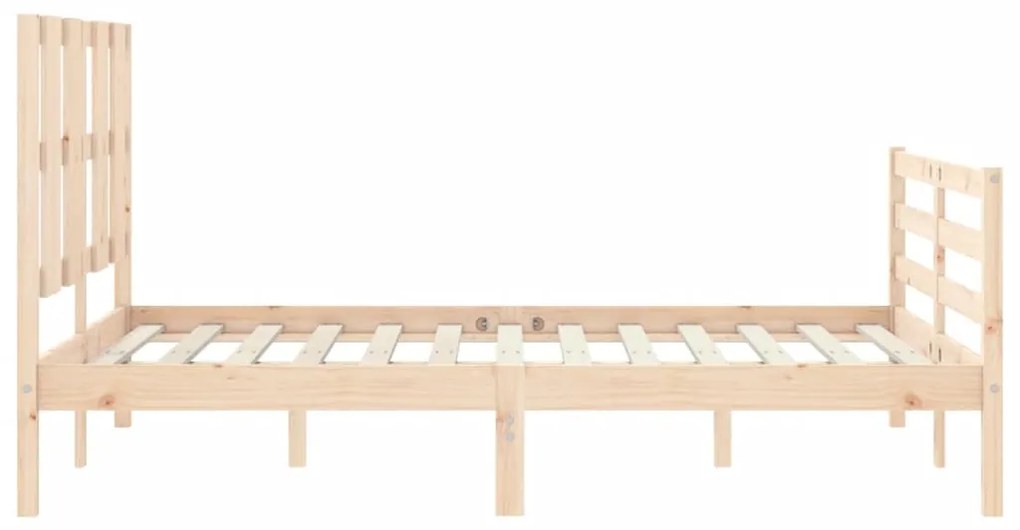Estrutura de cama com cabeceira 140x190 cm madeira maciça