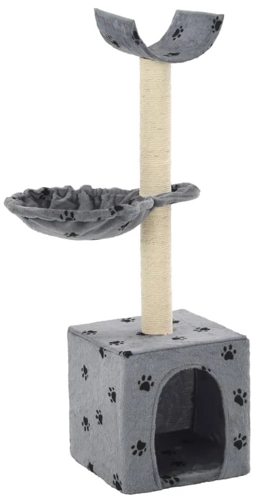 Árvore para gatos c/ postes arranhadores sisal 105 cm cinzento