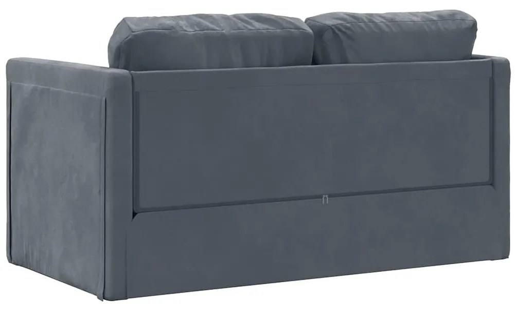 Sofá-cama sem pés 122x204x55 cm veludo cinzento-escuro