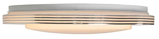 Candeeiro de teto branco 38 cm com LED e comando remoto - Jochem Moderno