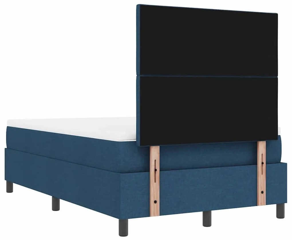 Cama Box Spring com Colchão &amp; Banco Azul 120x190 cm Tecido