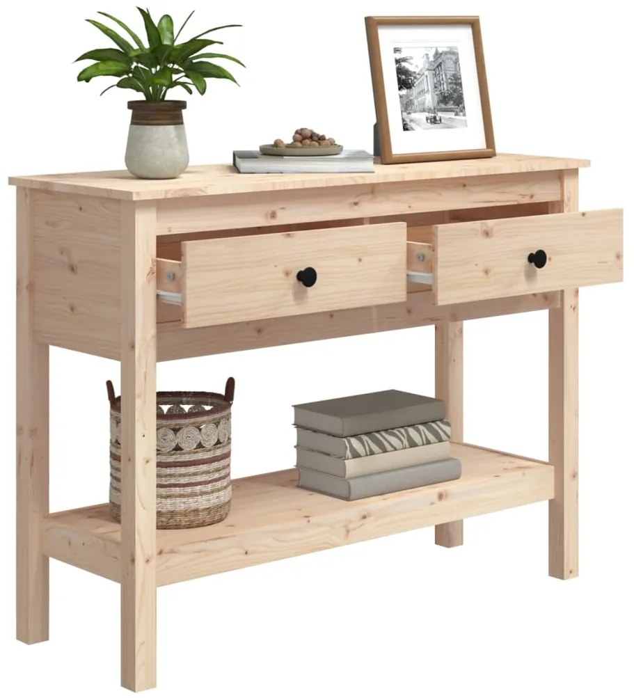 Mesa consola 100x35x75 cm madeira de pinho maciço