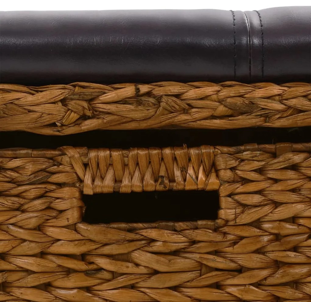 Banco com 2 cestos erva marinha 71x40x42 cm castanho