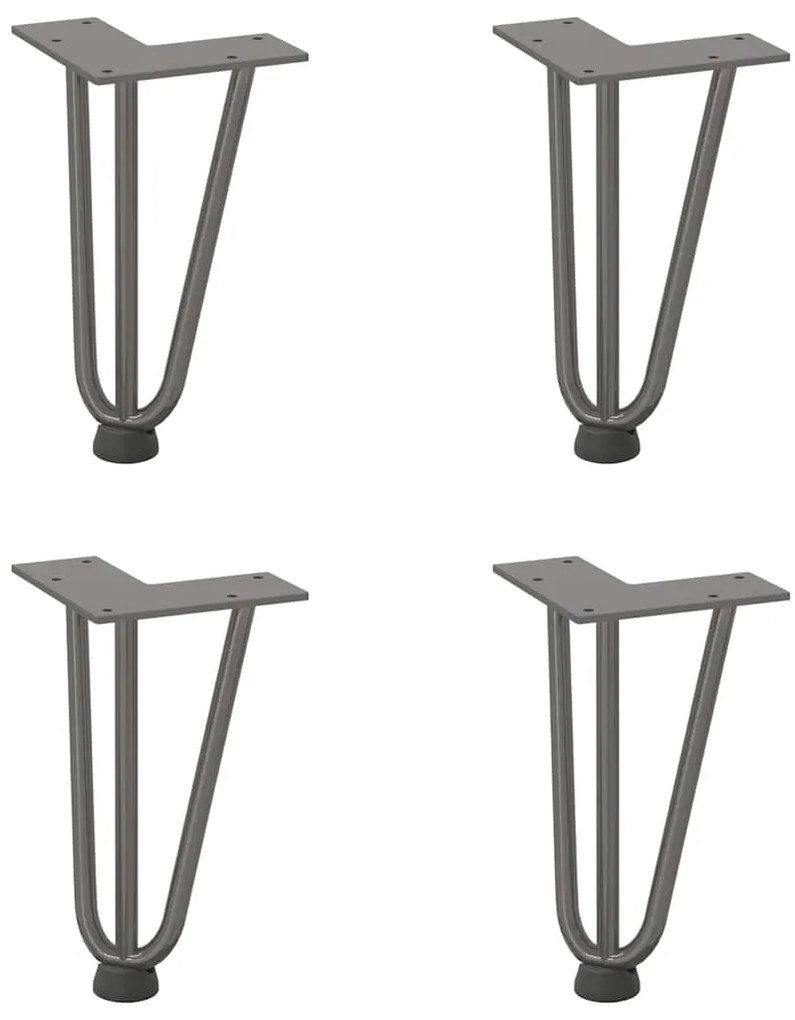 Pernas de grampo para mesa de centro 4 peças Aço natural 20 cm Aço mac
