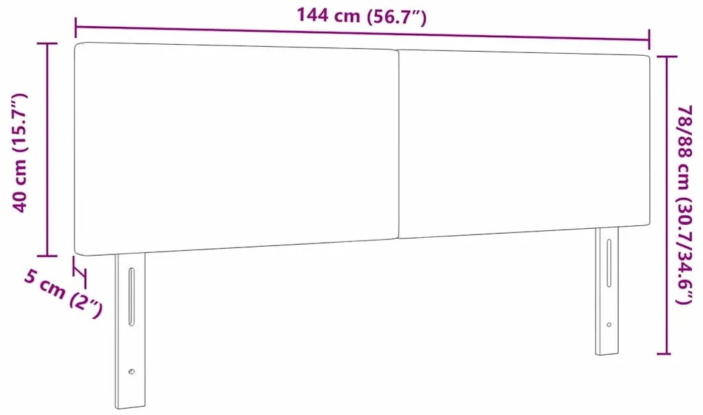 Cabeceira vidaXL Design Simples Cinza Claro 140 cm Tecido de Veludo