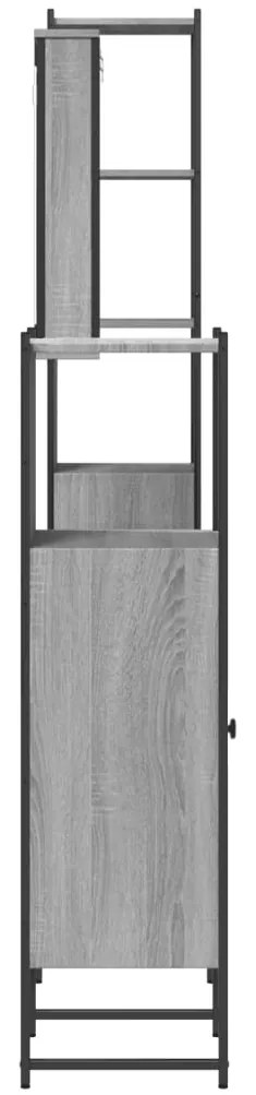 4 pcs Conjunto móveis casa de banho madeira proc. cinza sonoma