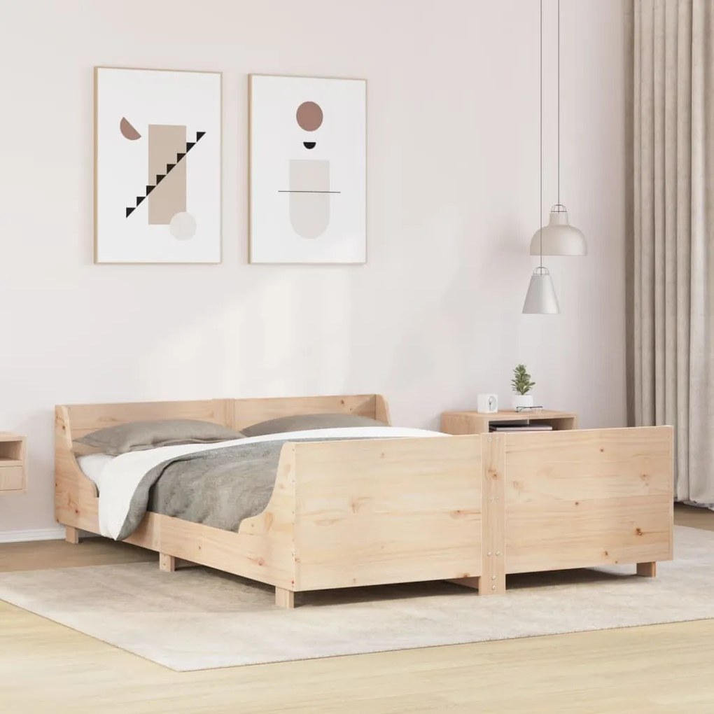 vidaXL Cama sem colchão 150x200 cm madeira de pinho maciça