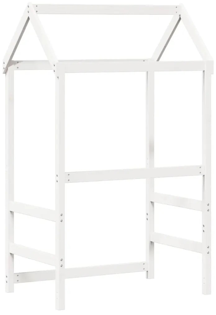 Telhado de cama infantil 118x70x176,5 cm pinho maciço branco