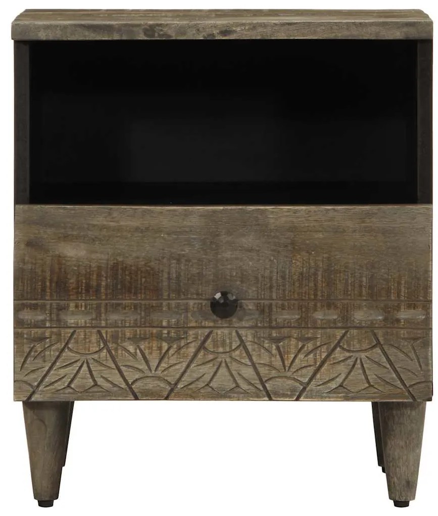 Mesa de cabeceira cinzento claro 40x33x46 cm