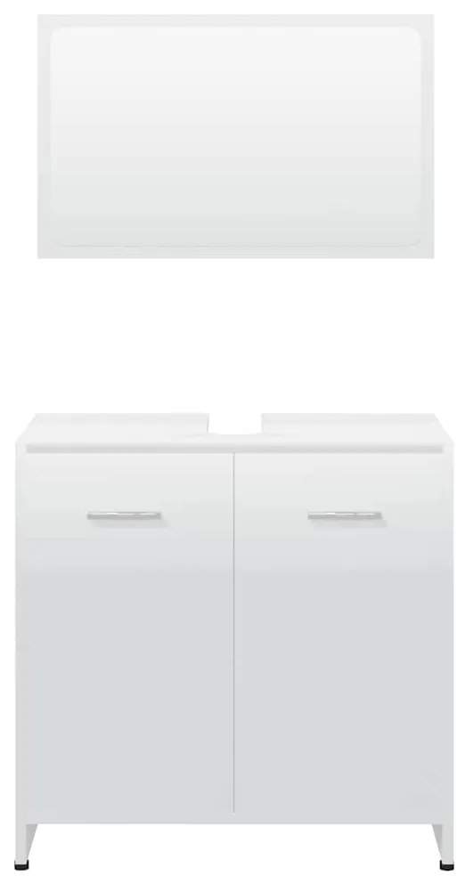 Conj. móveis casa de banho derivados madeira branco brilhante