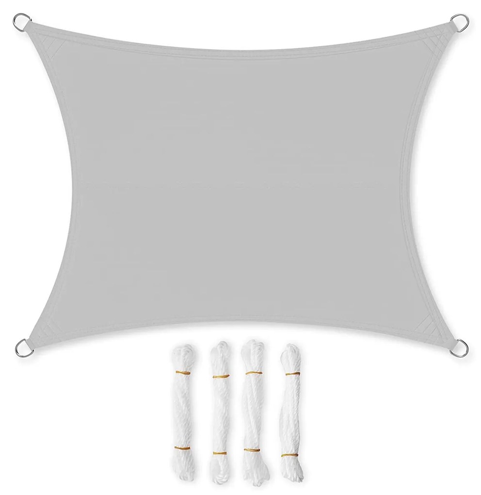 SONGMICS Guarda-sol de 2 x 3 m, resistente à água até 1000 mm, 93% de proteção UV, em poliéster resistente a rasgos, à prova de intempéries, para jardim, pátio, terraço, camping, cinza claro GSH23QY