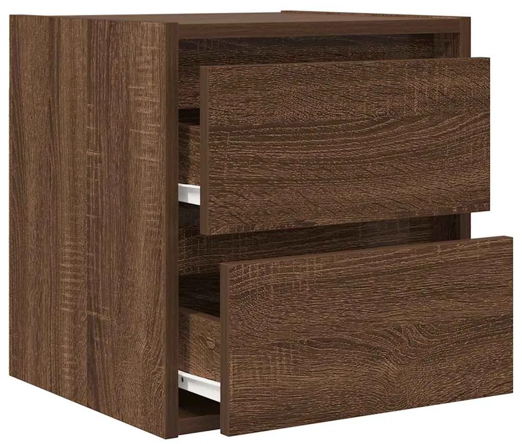 Mesas de cabeceira de parede 2pcs 38x34x40 cm carvalho castanho