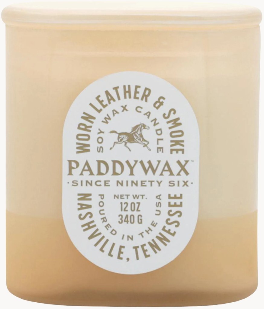 Vela perfumada com dois pavios Vista (couro usado & fumo)