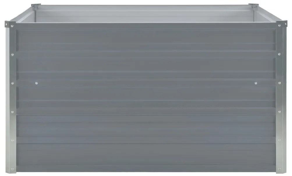 Canteiro jardim elevado 100x100x45 cm aço galvanizado cinzento